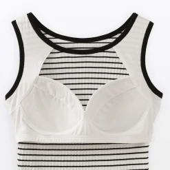 Hauts Et T‐Shirts|Sous‐Vêtements^Muji Top brassière court côtelé en coton pour femme