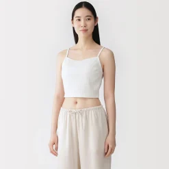 Hauts Et T‐Shirts|Sous‐Vêtements^Muji Top brassière court côtelé en coton pour femme