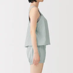 Hauts Et T‐Shirts|Sous‐Vêtements^Muji Top sans manches en double gaze à pois dobby pour femme