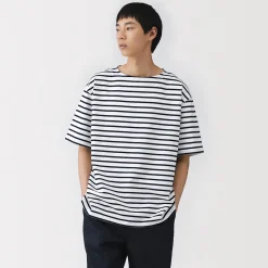 Hauts Et T‐Shirts^Muji T-shirt à col bateau en coton épais délavé pour homme