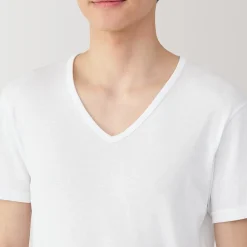 Sous‐Vêtements^Muji T‐shirt à col V en coton respirant pour homme
