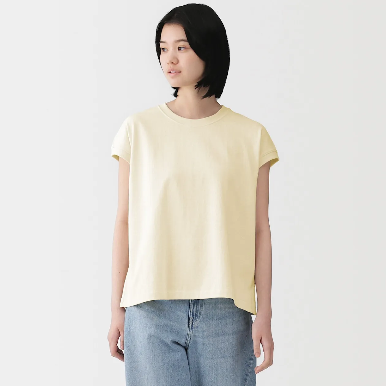 Hauts Et T‐Shirts^Muji T-shirt à mancherons en coton épais pour femme