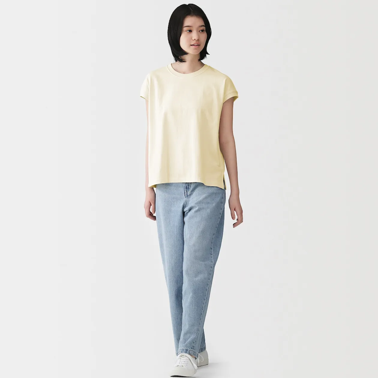 Hauts Et T‐Shirts^Muji T-shirt à mancherons en coton épais pour femme