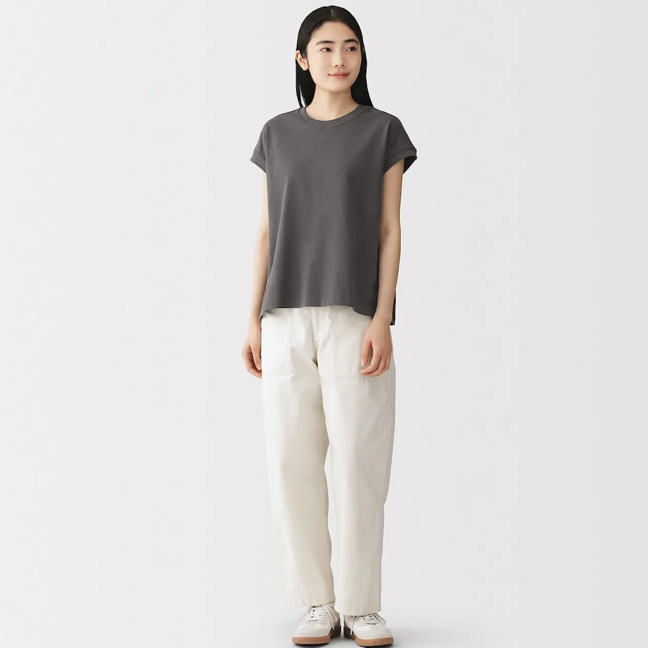 Hauts Et T‐Shirts^Muji T-shirt à mancherons en coton épais pour femme