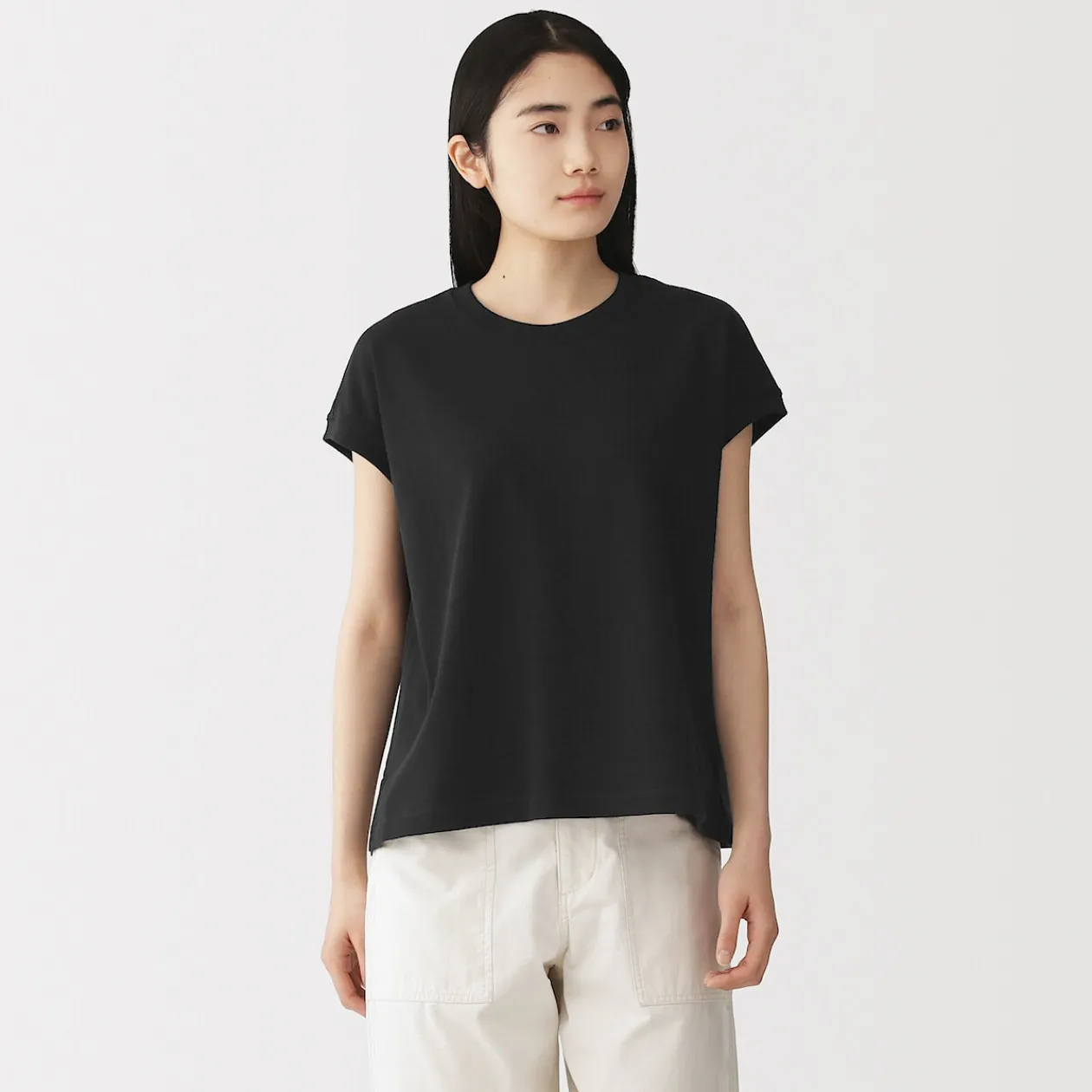 Hauts Et T‐Shirts^Muji T-shirt à mancherons en coton épais pour femme