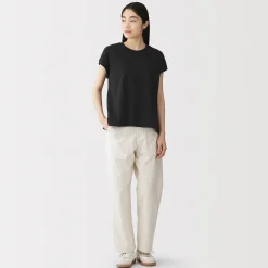 Hauts Et T‐Shirts^Muji T-shirt à mancherons en coton épais pour femme