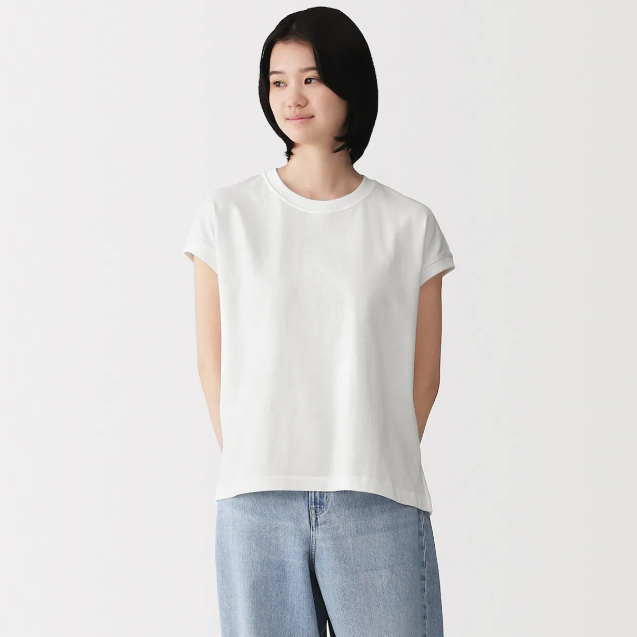Hauts Et T‐Shirts^Muji T-shirt à mancherons en coton épais pour femme