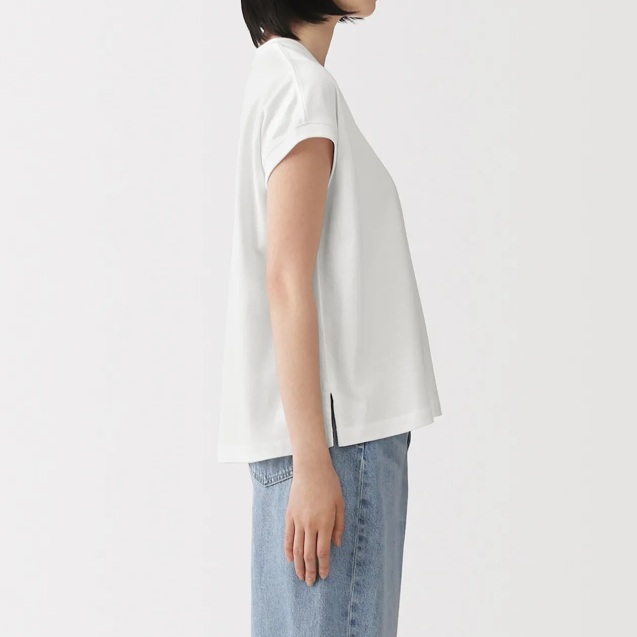 Hauts Et T‐Shirts^Muji T-shirt à mancherons en coton épais pour femme