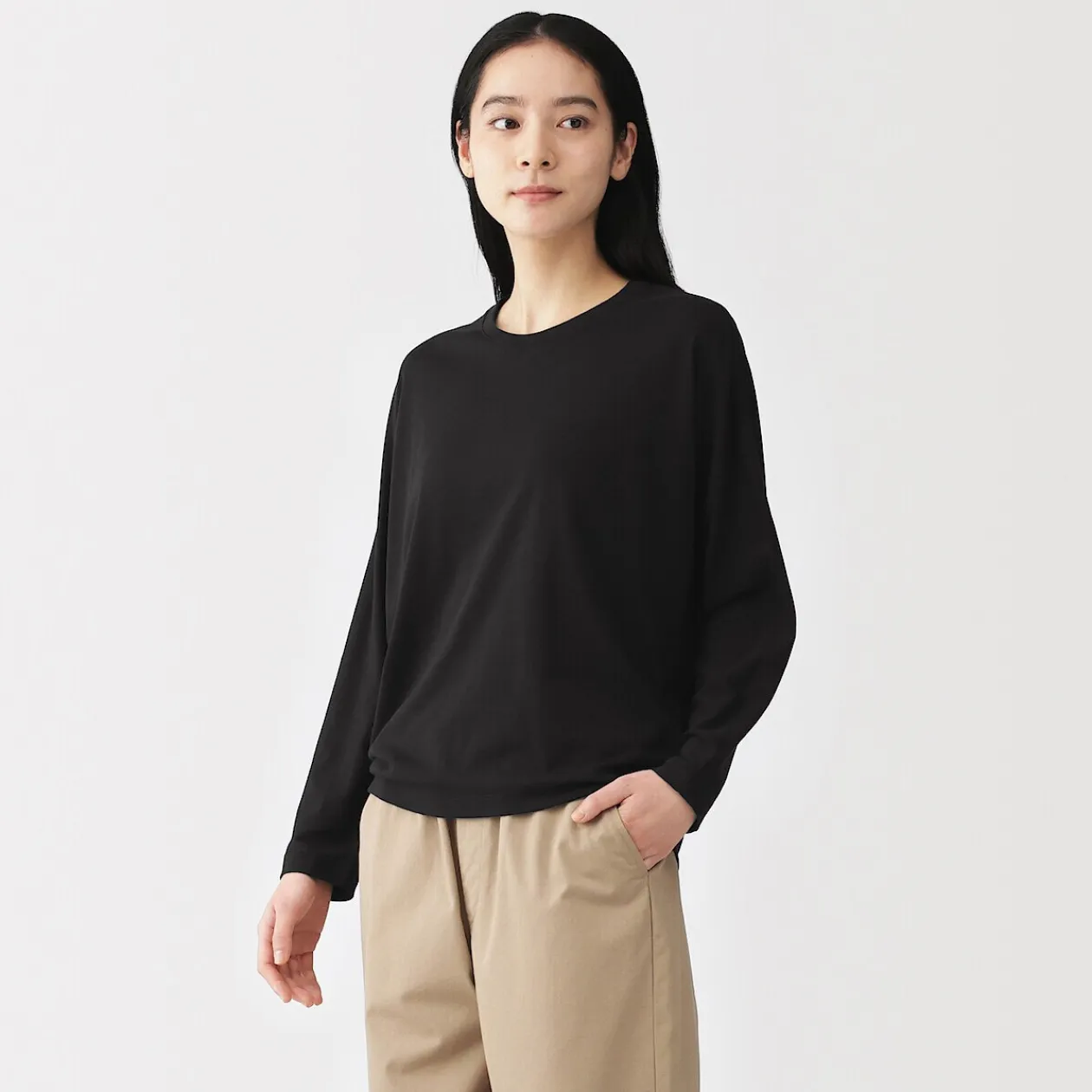Hauts Et T‐Shirts^Muji T-shirt à manches longues chauve-souris en jersey lyocell pour femme