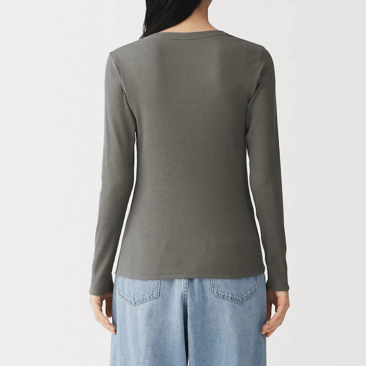 Hauts Et T‐Shirts^Muji T‐shirt à manches longues en mélange de Lyocell côtelé pour femme