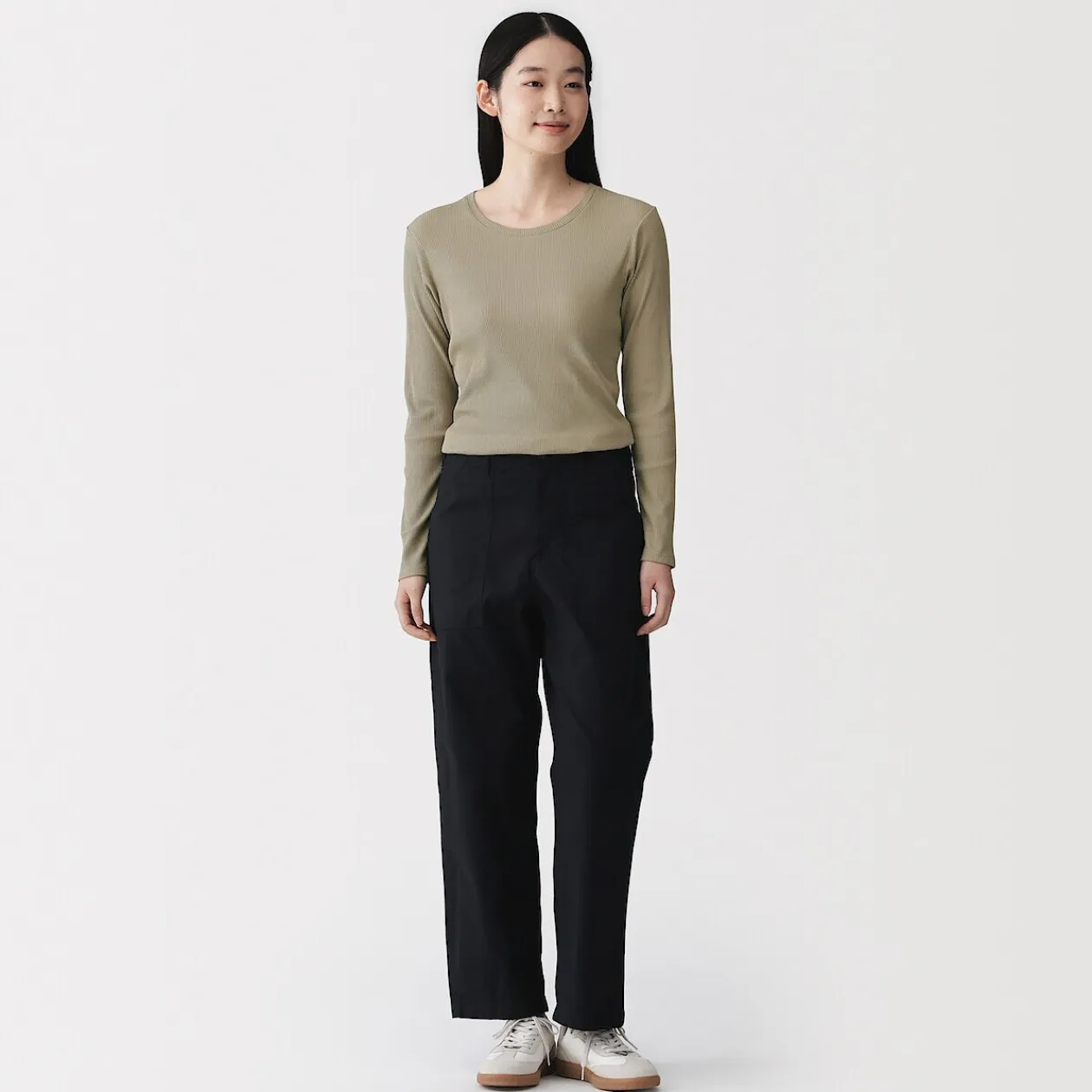 Hauts Et T‐Shirts^Muji T‐shirt à manches longues en mélange de Lyocell côtelé pour femme