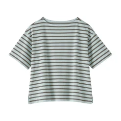 Hauts Et T‐Shirts^Muji T-shirt à manches mi-longues et col bateau en coton épais pour femme