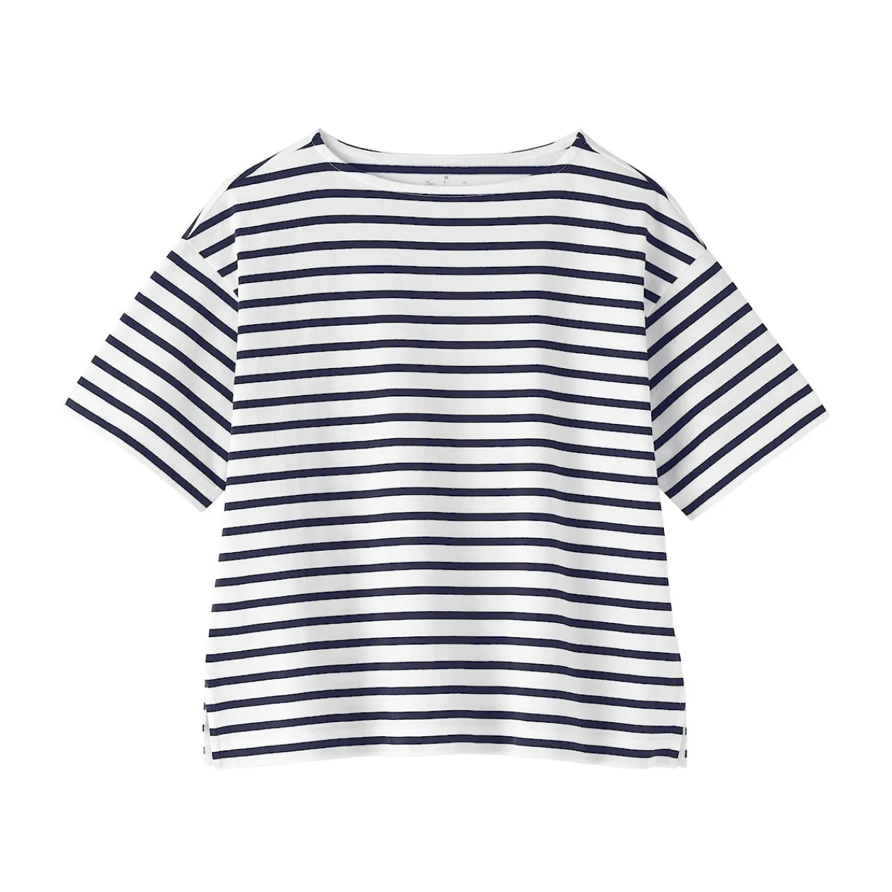 Hauts Et T‐Shirts^Muji T-shirt à manches mi-longues et col bateau en coton épais pour femme