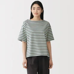 Hauts Et T‐Shirts^Muji T-shirt à manches mi-longues et col bateau en coton épais pour femme