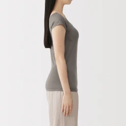 Hauts Et T‐Shirts|Sous‐Vêtements^Muji T-shirt brassière lisse en mélange lyocell à mancherons pour femme