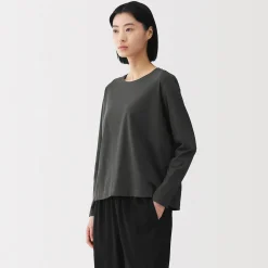 Hauts Et T‐Shirts|Sous‐Vêtements^Muji T-shirt décontracté à manches longues en jersey de coton pour femme