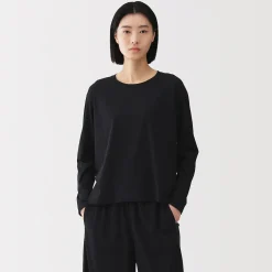 Hauts Et T‐Shirts|Sous‐Vêtements^Muji T-shirt décontracté à manches longues en jersey de coton pour femme