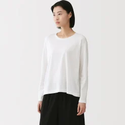 Hauts Et T‐Shirts|Sous‐Vêtements^Muji T-shirt décontracté à manches longues en jersey de coton pour femme