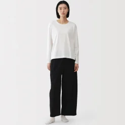 Hauts Et T‐Shirts|Sous‐Vêtements^Muji T-shirt décontracté à manches longues en jersey de coton pour femme