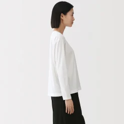 Hauts Et T‐Shirts|Sous‐Vêtements^Muji T-shirt décontracté à manches longues en jersey de coton pour femme