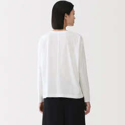 Hauts Et T‐Shirts|Sous‐Vêtements^Muji T-shirt décontracté à manches longues en jersey de coton pour femme