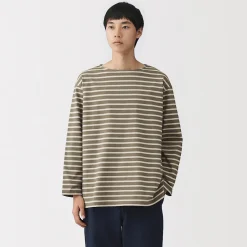 Hauts Et T‐Shirts^Muji T-shirt délavé à manches longues et à col bateau en coton épais pour homme