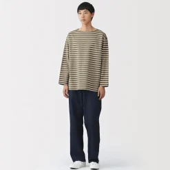 Hauts Et T‐Shirts^Muji T-shirt délavé à manches longues et à col bateau en coton épais pour homme