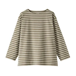 Hauts Et T‐Shirts^Muji T-shirt délavé à manches longues et à col bateau en coton épais pour homme