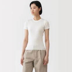 Hauts Et T‐Shirts|Sous‐Vêtements^Muji T-shirt en coton biologique hautement torsadé pour femme