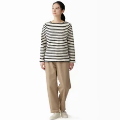 Hauts Et T‐Shirts^Muji T‐shirt en coton épais manches longues col bateau pour femme