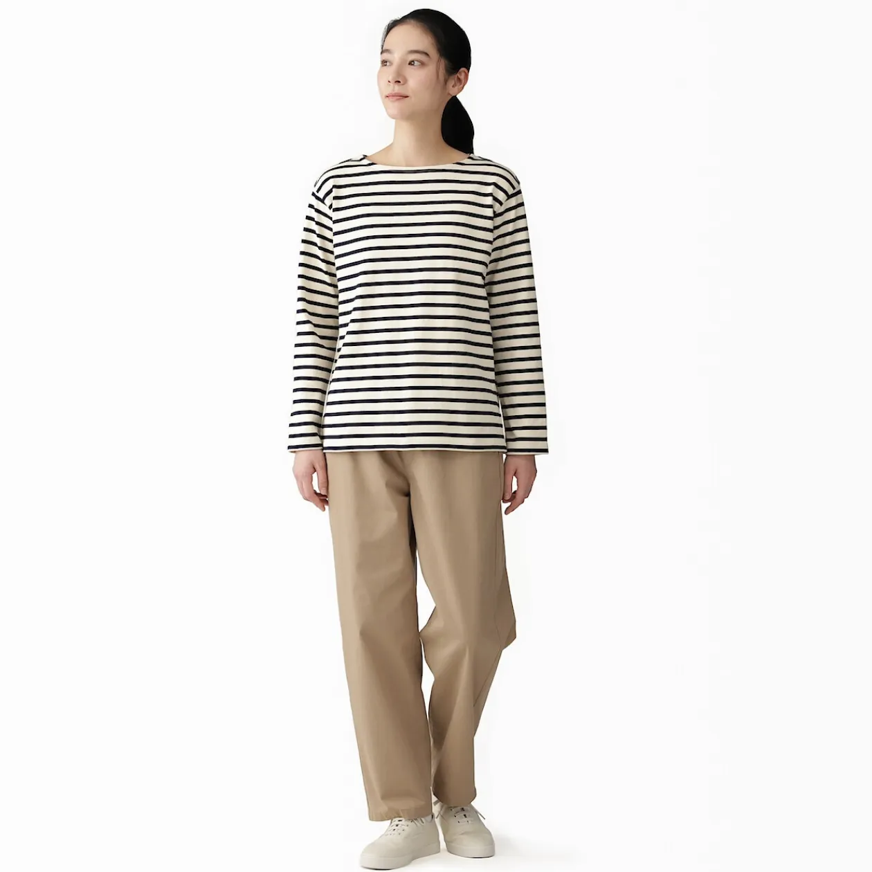 Hauts Et T‐Shirts^Muji T‐shirt en coton épais manches longues col bateau pour femme