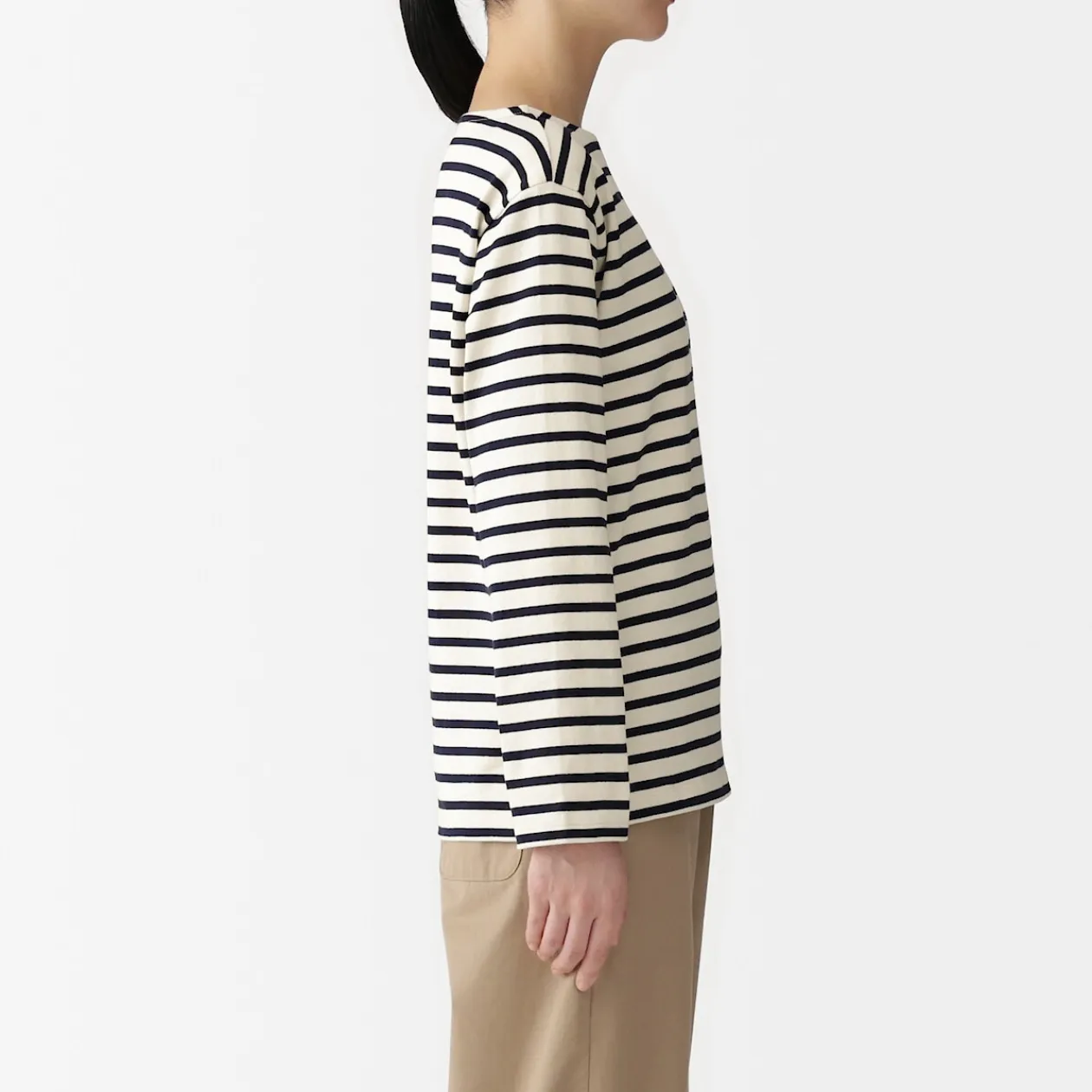 Hauts Et T‐Shirts^Muji T‐shirt en coton épais manches longues col bateau pour femme