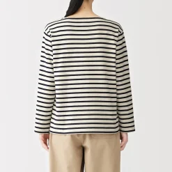 Hauts Et T‐Shirts^Muji T‐shirt en coton épais manches longues col bateau pour femme