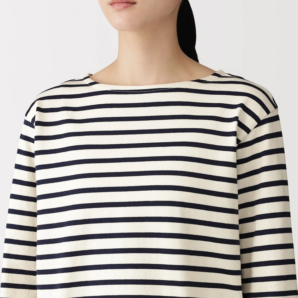 Hauts Et T‐Shirts^Muji T‐shirt en coton épais manches longues col bateau pour femme