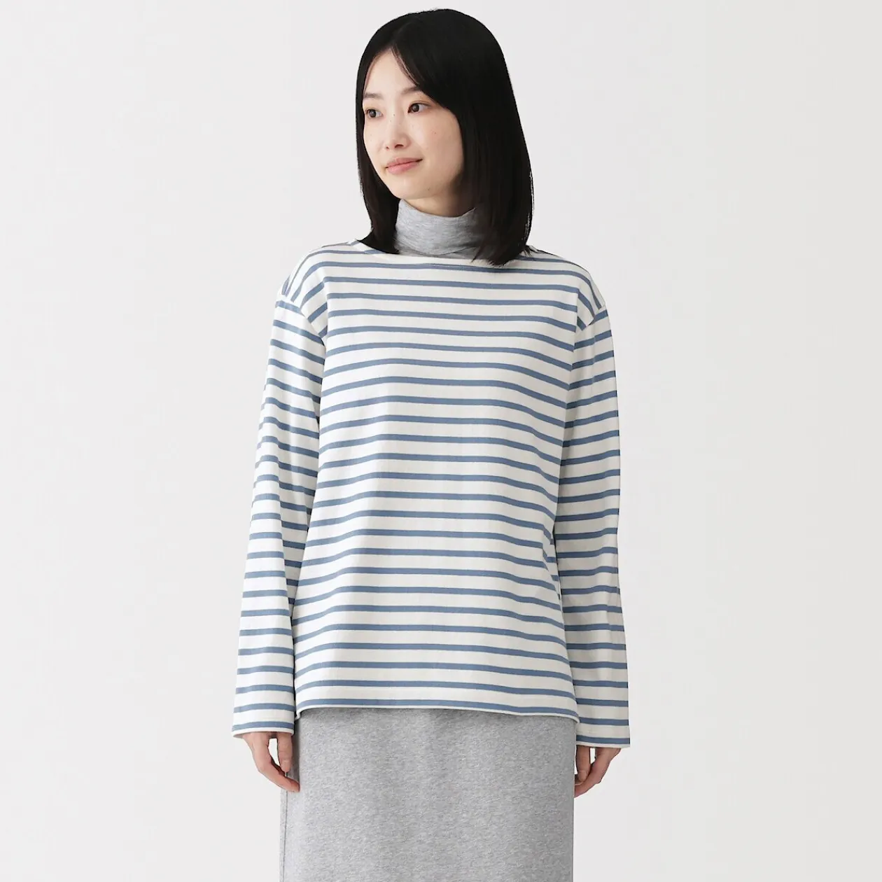 Hauts Et T‐Shirts^Muji T‐shirt en coton épais manches longues col bateau pour femme
