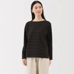 Hauts Et T‐Shirts^Muji T‐shirt en coton épais manches longues col bateau pour femme