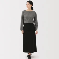 Hauts Et T‐Shirts^Muji T‐shirt en coton épais manches longues col bateau pour femme