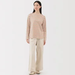 Hauts Et T‐Shirts^Muji T‐shirt en coton épais manches longues col bateau pour femme