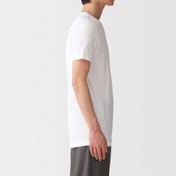 Hauts Et T‐Shirts|Sous‐Vêtements^Muji T-shirt en coton recyclé sans coutures latérales à col rond - lot de 2, pour homme Gris Chiné