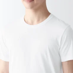 Sous‐Vêtements^Muji T-shirt en coton sans coutures latérales à col rond - lot de 2, pour homme