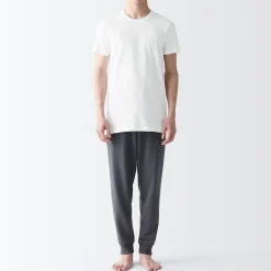 Sous‐Vêtements^Muji T-shirt en coton sans coutures latérales à col rond - lot de 2, pour homme