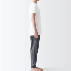 Sous‐Vêtements^Muji T-shirt en coton sans coutures latérales à col rond - lot de 2, pour homme