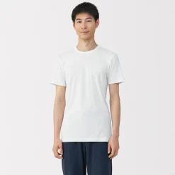 Hauts Et T‐Shirts|Sous‐Vêtements^Muji T‐shirt manches courtes col crew en coton chaud pour homme