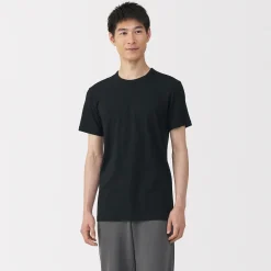 Hauts Et T‐Shirts|Sous‐Vêtements^Muji T‐shirt manches courtes col crew en coton chaud pour homme