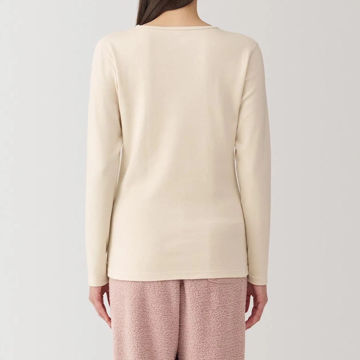 Hauts Et T‐Shirts|Sous‐Vêtements^Muji T‐shirt manches longues col rond en coton et laine chauds pour femme