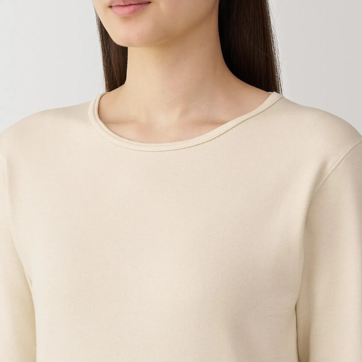 Hauts Et T‐Shirts|Sous‐Vêtements^Muji T‐shirt manches longues col rond en coton et laine chauds pour femme