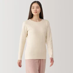 Hauts Et T‐Shirts|Sous‐Vêtements^Muji T‐shirt manches longues col rond en coton et laine chauds pour femme