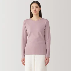 Hauts Et T‐Shirts|Sous‐Vêtements^Muji T‐shirt manches longues col rond en coton et laine chauds pour femme
