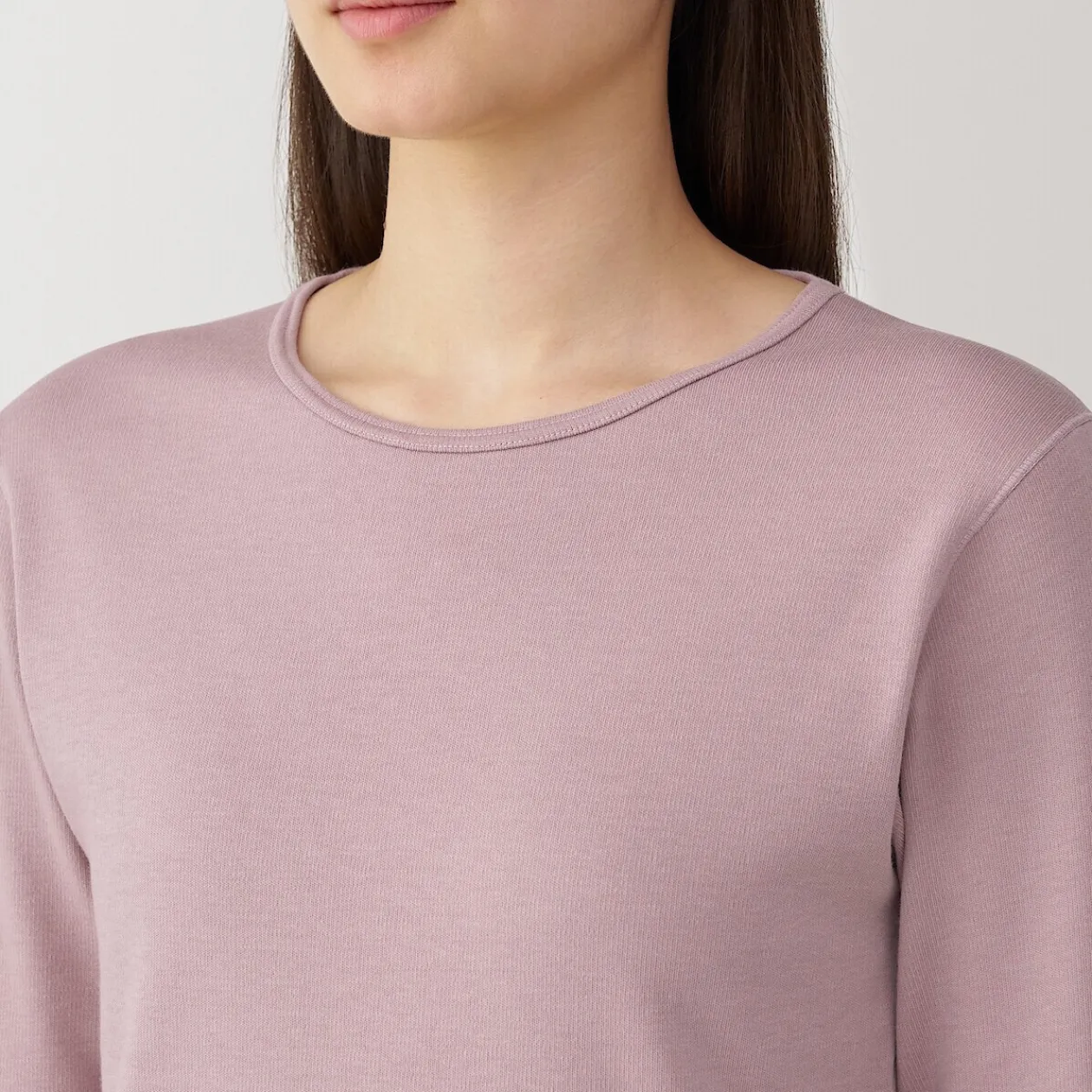 Hauts Et T‐Shirts|Sous‐Vêtements^Muji T‐shirt manches longues col rond en coton et laine chauds pour femme