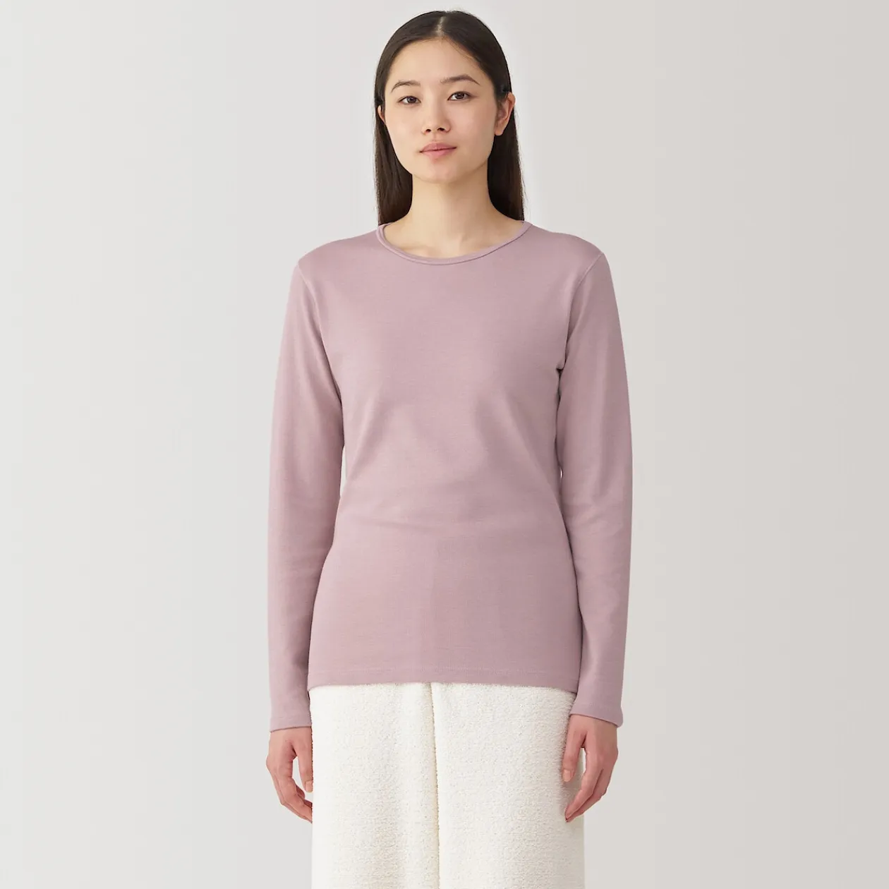 Hauts Et T‐Shirts|Sous‐Vêtements^Muji T‐shirt manches longues col rond en coton et laine chauds pour femme